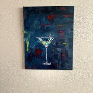 Abstract Martini Glass Canvas Art